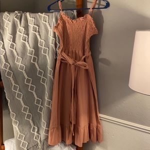 Dress with ruched bodice and sweetheart neckline